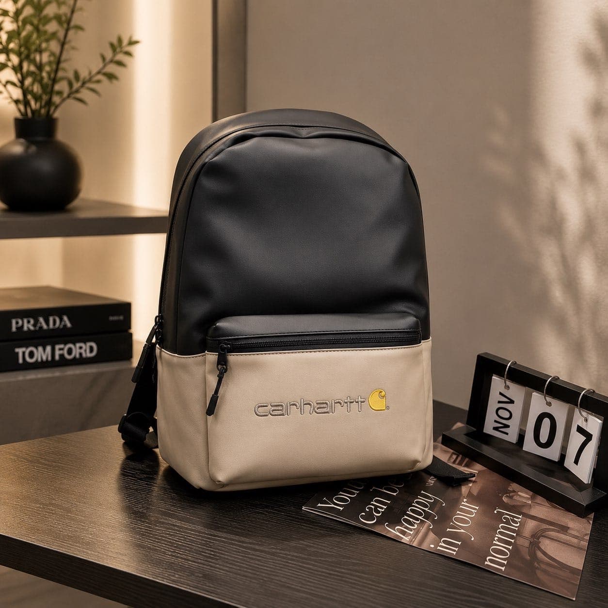 Carhartt Backpack, Black & Tan