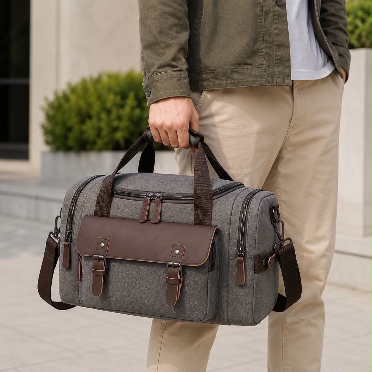 canvas travel duffle bag