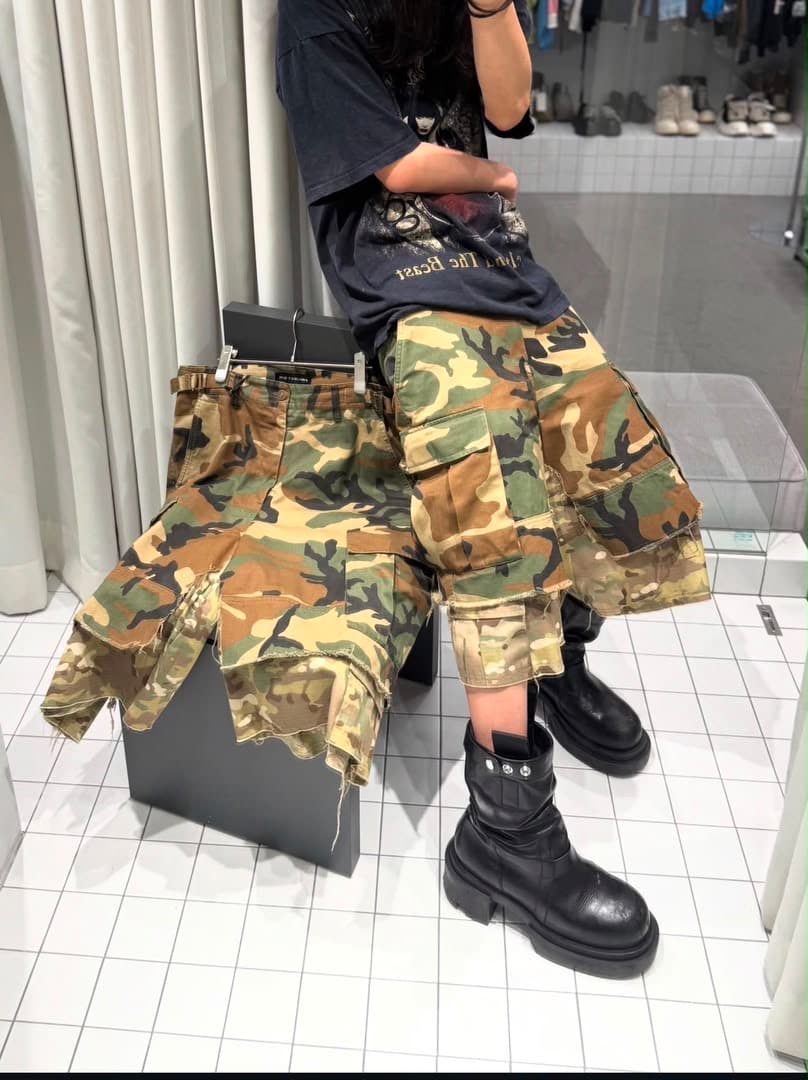 Vintage Woodland Camo Cargo Shorts