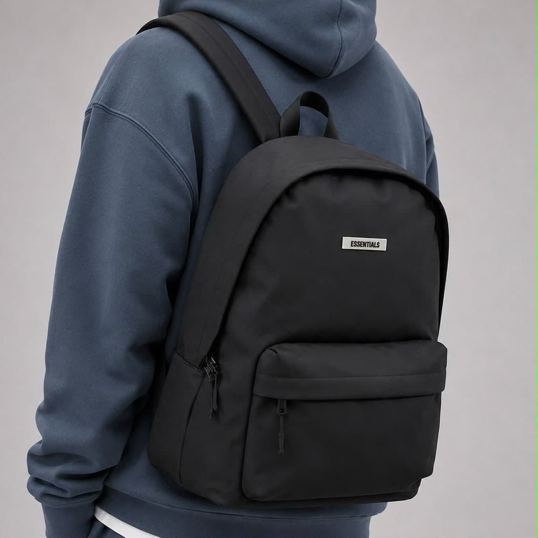 Essentials Backpack, Black & Olive