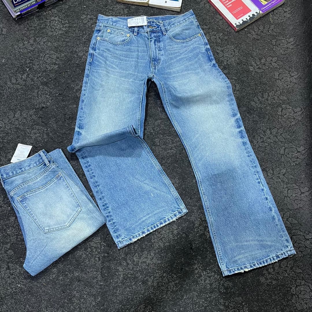 Medium-Wash Straight Jeans