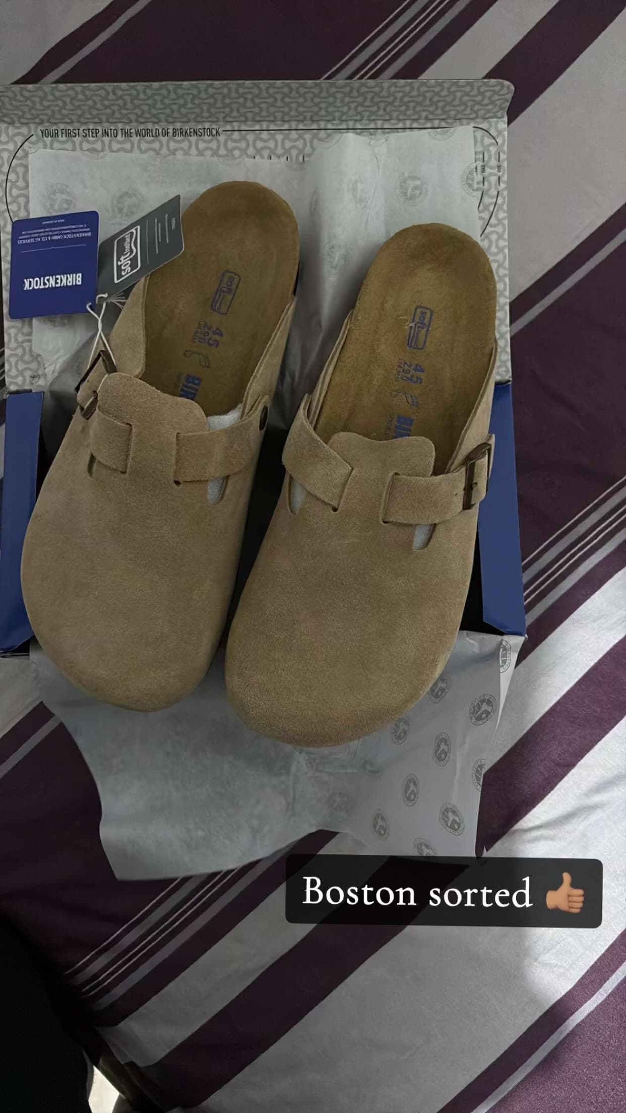 Birkenstock Boston Clogs, Camel Suede