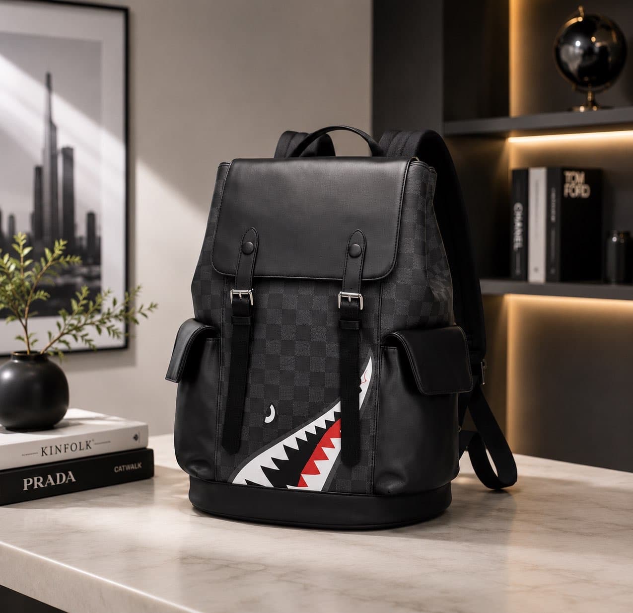 Sprayground Shark Backpack, Black