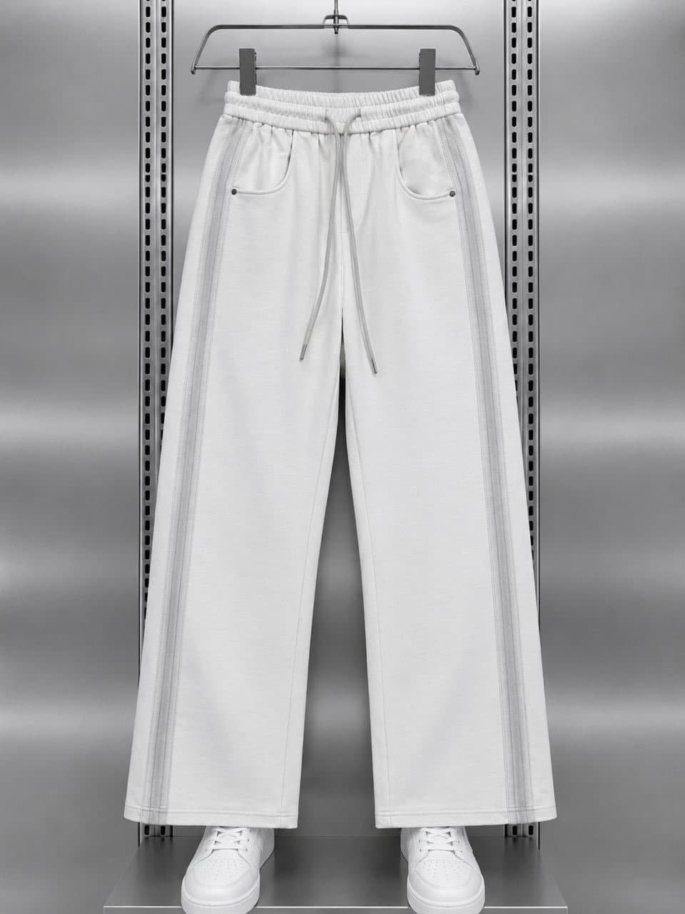 Wide-Leg Heavyweight Sweatpants, Grey